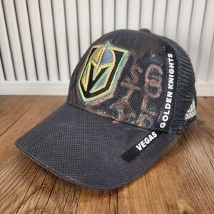 Las Vegas Golden Knights Adidas Hat Cap Snapback Trucker Black Mesh NHL Hockey